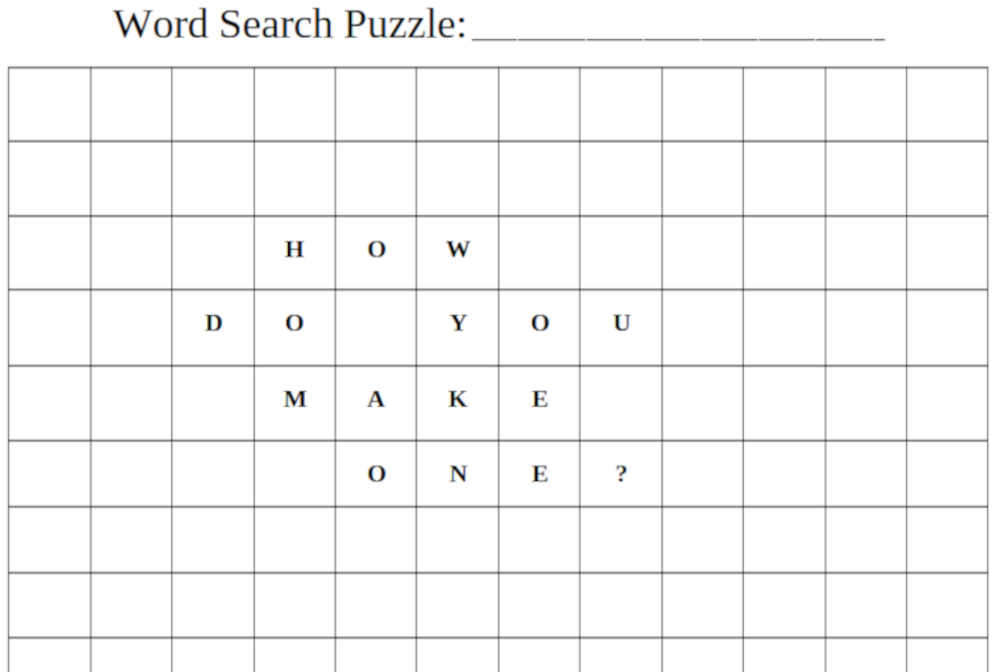 How To Make A Word Search Puzzle On Google Docs